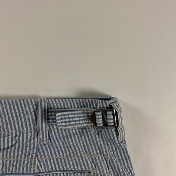 Vintage Polo Ralph Lauren Seersucker Cargo Shorts Men's 38 Buckle Back 7 Pocket - Picture 6 of 16